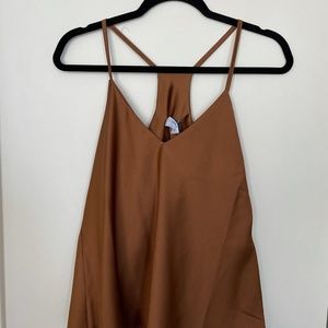 Italian Brown Silk Tank Top